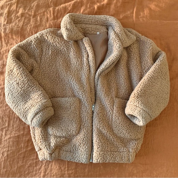 Tan Teddy Jacket - Picture 1 of 3